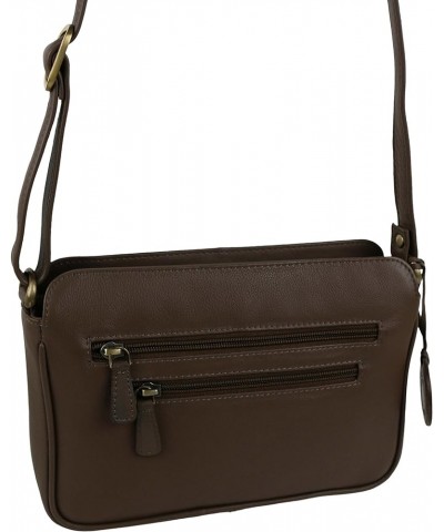 Women'S Leather Leather Cross Body Handbag Brown $35.95 Shoulder Bags