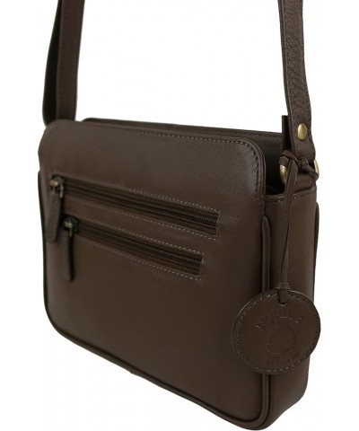 Women'S Leather Leather Cross Body Handbag Brown $35.95 Shoulder Bags