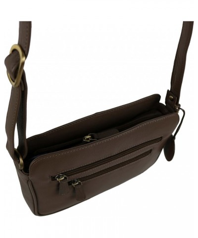 Women'S Leather Leather Cross Body Handbag Brown $35.95 Shoulder Bags