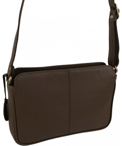 Women'S Leather Leather Cross Body Handbag Brown $35.95 Shoulder Bags