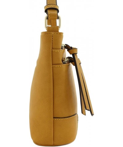 Triple Zipper Pocket Medium Crossbody Bag Mustard $11.23 Crossbody Bags