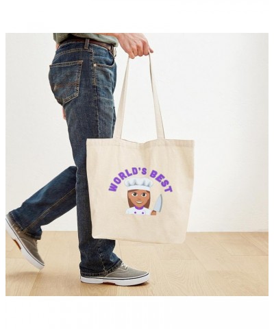 World's Best Chef Tote Bag Natural Canvas Tote Bag, Cloth Shopping Bag $9.11 Travel Gear