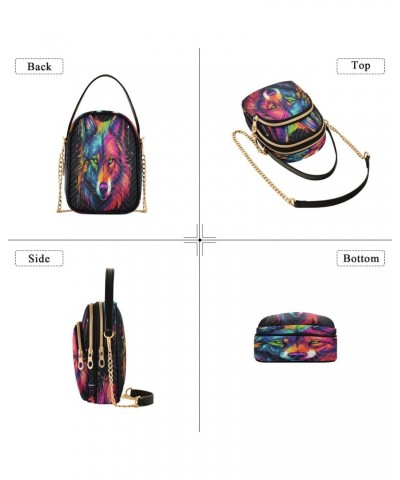 Quilted Crossbody Bags for Women,- 131 - Wolf Women's Crossbody Handbags Small Travel Purses Phone Bag $11.00 Crossbody Bags