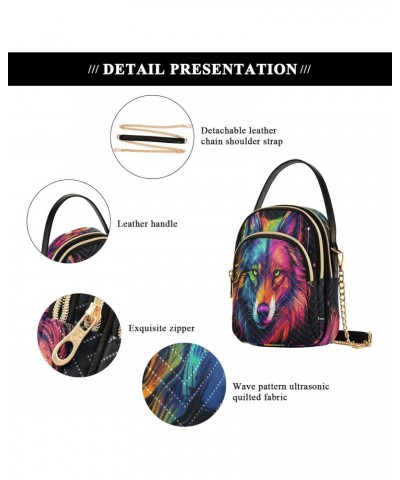 Quilted Crossbody Bags for Women,- 131 - Wolf Women's Crossbody Handbags Small Travel Purses Phone Bag $11.00 Crossbody Bags