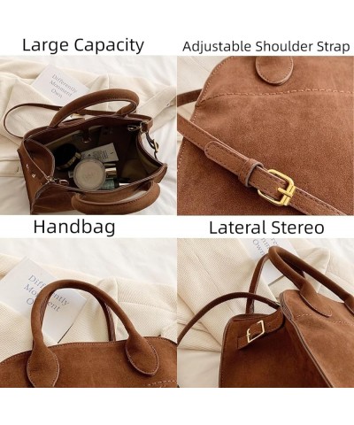 Suede Tote Bag for Women, Vintage Commuting Top Shoulder Cross body Bags,Large Capacity Adjustable Strap Handle Bag Soil-s $2...