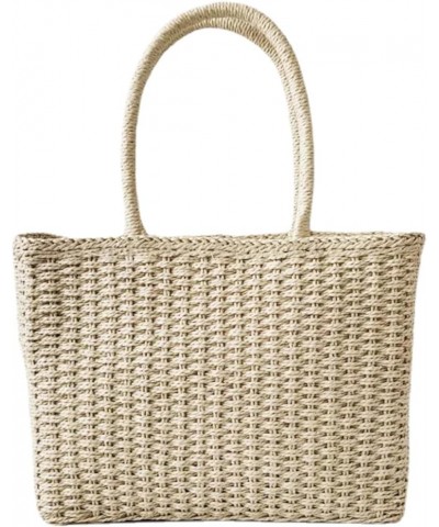 Handwoven Bohemia Summer Beach Straw Bag Large Capacity Women's Shoulder Bag Female Handbag Purse Beige Shoulder Bag $12.15 S...