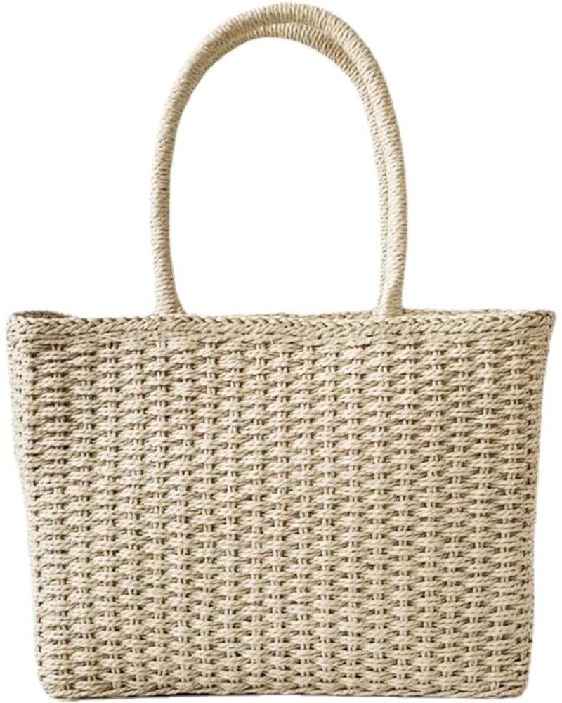 Handwoven Bohemia Summer Beach Straw Bag Large Capacity Women's Shoulder Bag Female Handbag Purse Beige Shoulder Bag $12.15 S...