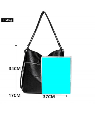 Large Capacity Shoulder Bag Quality Soft Leather Backpacks For Teenagers Womens Travel Backpack For Women (Color : Black-10, ...