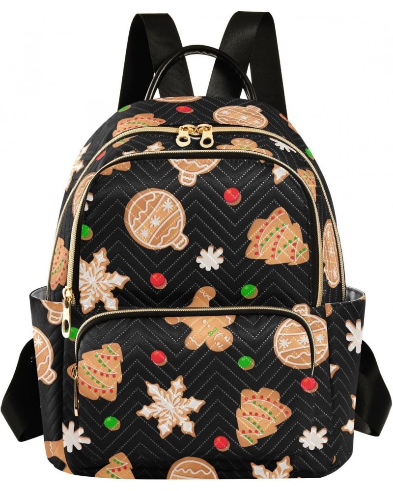 Gingerbread Snowflake Christmas Ball Backpack for Women Casual Daypack Lightweight Small Backpacks Shoulder Bag Travel Purse ...