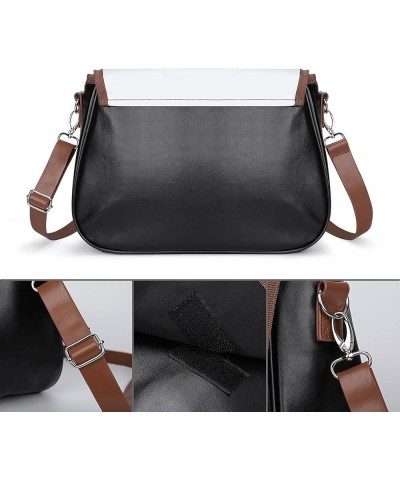 Printed Crossbody Bags Women City Leather Shoulder Bag Satchel Hobo Bags Trendy Elves Driving Clover Color8 $27.49 Hobo Bags