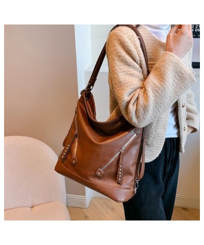 Trendy Crossbody Bag Zipper Closure Everyday Purse PU Leather Underarm Bag Vintage Shoulder Bag with Adjustable Strap Khaki $...