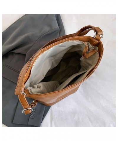 Trendy Crossbody Bag Zipper Closure Everyday Purse PU Leather Underarm Bag Vintage Shoulder Bag with Adjustable Strap Khaki $...