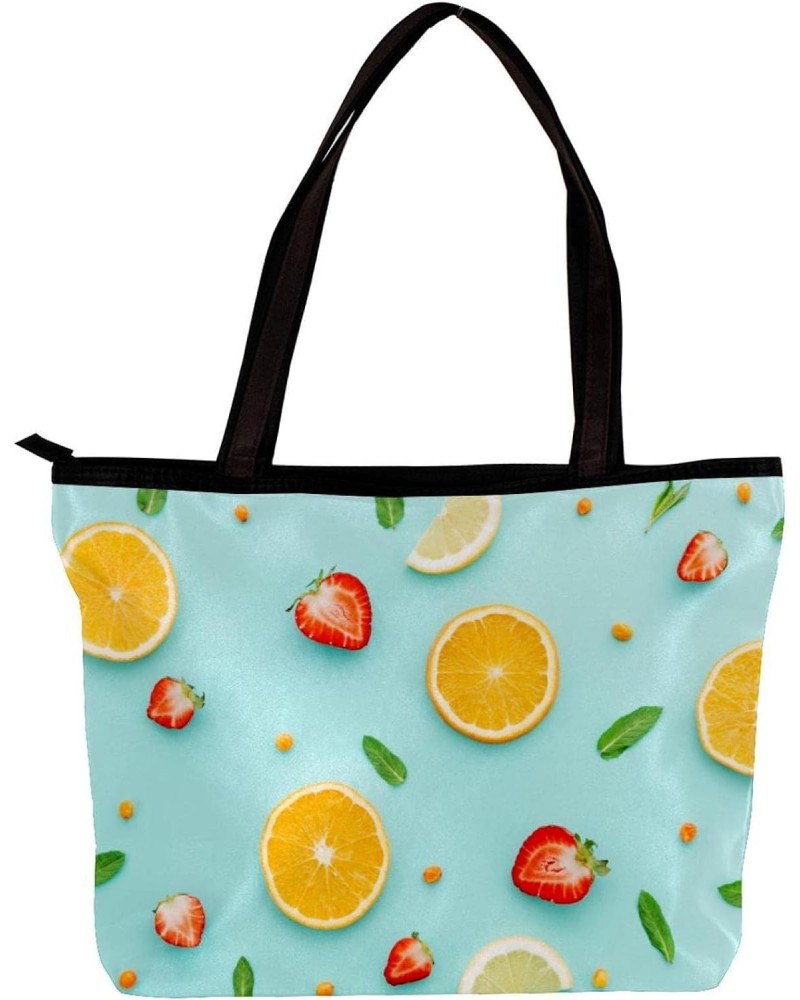 Handbag Fruit With Mint Leaves Pattern Size: 11.8x4.1x15.4 inches storage bag Handbag $13.25 Handbags