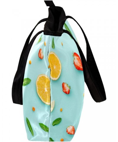 Handbag Fruit With Mint Leaves Pattern Size: 11.8x4.1x15.4 inches storage bag Handbag $13.25 Handbags