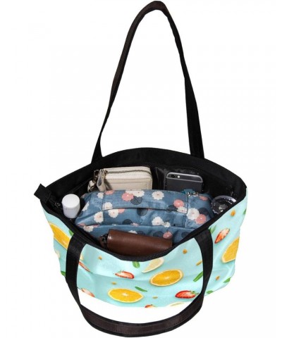 Handbag Fruit With Mint Leaves Pattern Size: 11.8x4.1x15.4 inches storage bag Handbag $13.25 Handbags