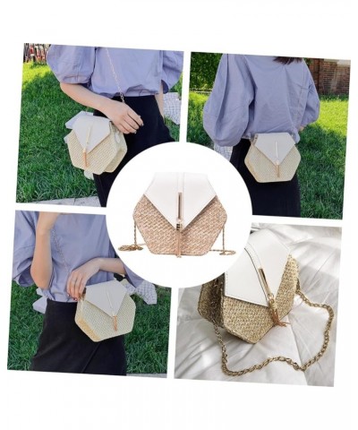 2 Pcs Straw Woven Bag Shoulder Bag Handle Miss Handbag Polyester Whitex3pcs $11.03 Crossbody Bags