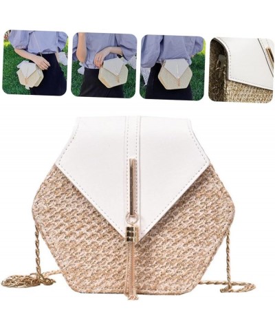 2 Pcs Straw Woven Bag Shoulder Bag Handle Miss Handbag Polyester Whitex3pcs $11.03 Crossbody Bags