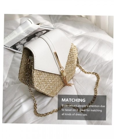 2 Pcs Straw Woven Bag Shoulder Bag Handle Miss Handbag Polyester Whitex3pcs $11.03 Crossbody Bags