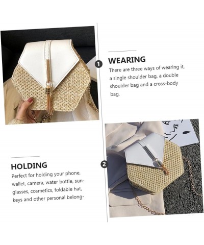 2 Pcs Straw Woven Bag Shoulder Bag Handle Miss Handbag Polyester Whitex3pcs $11.03 Crossbody Bags