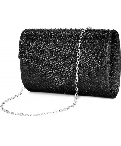 Women Evening Bag Clutch Rhinestone Envelope Party Handbag Bridal Prom Purse Black $12.97 Evening Bags