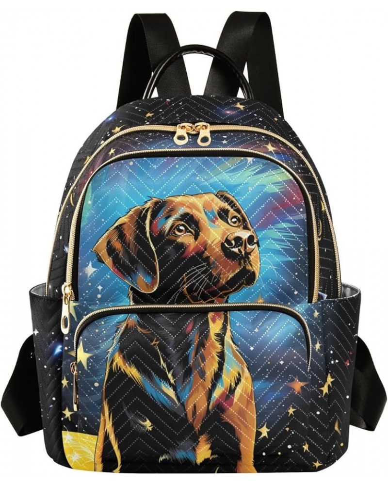 Dog Stars Shine Fashion Travel Backpack for Women Multi Pockets Lightweight Purse for Women-M Multicolor Small $20.64 Backpacks