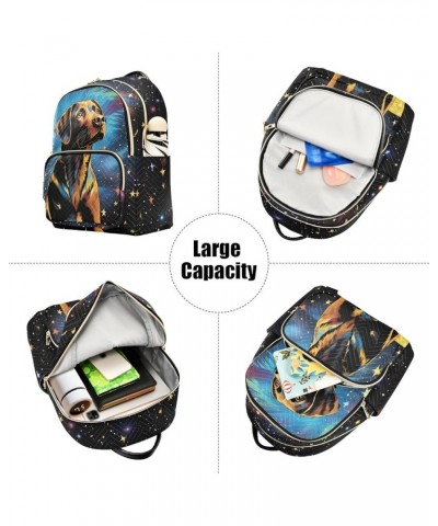 Dog Stars Shine Fashion Travel Backpack for Women Multi Pockets Lightweight Purse for Women-M Multicolor Small $20.64 Backpacks