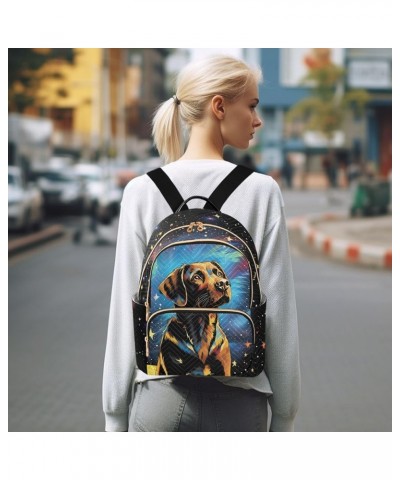 Dog Stars Shine Fashion Travel Backpack for Women Multi Pockets Lightweight Purse for Women-M Multicolor Small $20.64 Backpacks