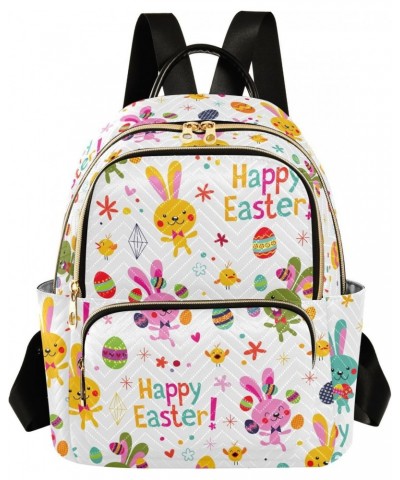 Happy Easter Bunny Rabbits Backpack for Women Casual Daypack Shoulder Bag Lightweight Travel Purse Small Backpacks for Outdoo...