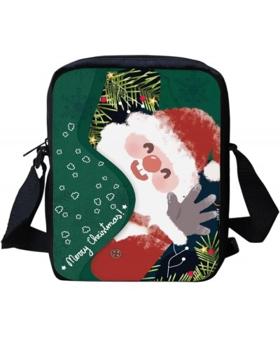 Small Crossbody Bags with Zipper,Large Capacity Tops Shoulder Messenger Bag for Women Men Kids Cute Santa Claus $12.18 Crossb...