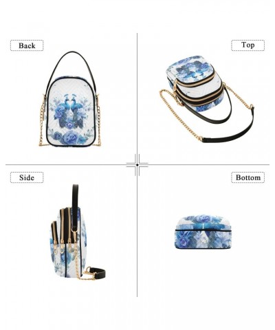 Flowers and Peacocks Womens Sling Backpack Crossbody Chain Shoulder Bags Waist Packs Multipurpose Handbags for Travel Shoppin...