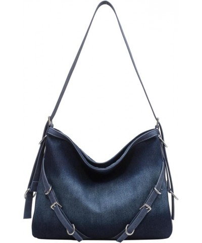 Denim Hobo Bags for Women Designer Tote Bags for Women Y2k Purse Hobo Purses for Women Trendy Purses for Women 2024 Dark Blue...