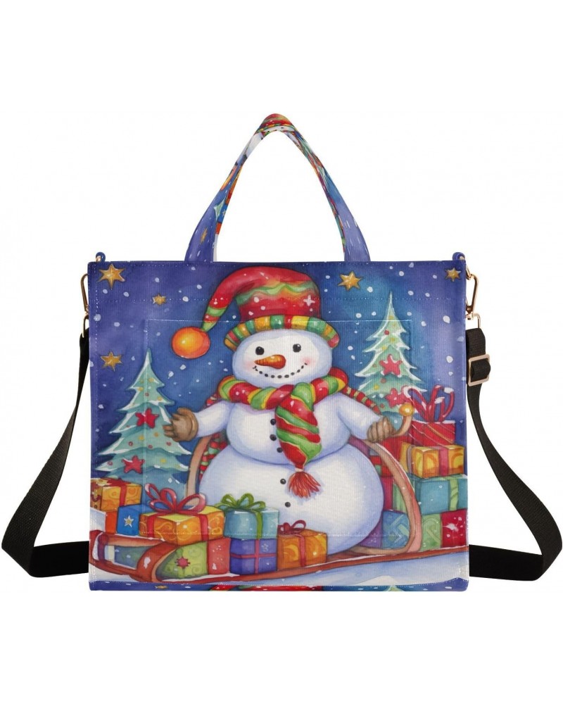 Christmas Snowman Crossbody Bag Women Corduroy Tote Bags Casual Shoulder Handbag Hobo Messenger Bag, S $12.21 Totes