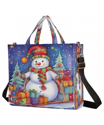 Christmas Snowman Crossbody Bag Women Corduroy Tote Bags Casual Shoulder Handbag Hobo Messenger Bag, S $12.21 Totes