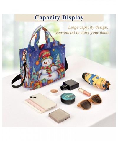 Christmas Snowman Crossbody Bag Women Corduroy Tote Bags Casual Shoulder Handbag Hobo Messenger Bag, S $12.21 Totes