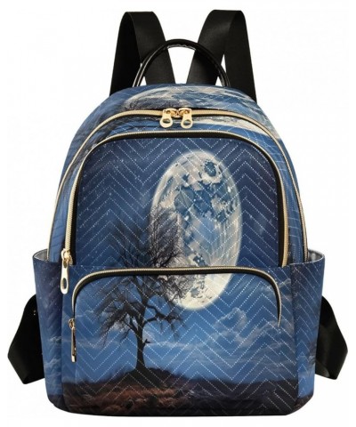 Moon Trees Quilted Backpack for Women Purse Shoulder Bags Travel Bag for Daily Work Nurse S Small $14.57 Backpacks