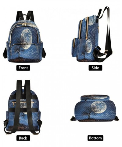 Moon Trees Quilted Backpack for Women Purse Shoulder Bags Travel Bag for Daily Work Nurse S Small $14.57 Backpacks