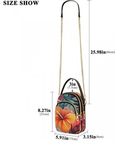 Lily Flowers Orange Womens Sling Backpack Crossbody Chain Shoulder Bags Waist Packs Multipurpose Handbags for Travel Shopping...