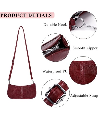 Red Shoulder Bag Y2k Purse for Women Trendy Leather Handbag 90s Clutch Purse Top Handle Satchel Retro Crossbody Bag A1-red $2...