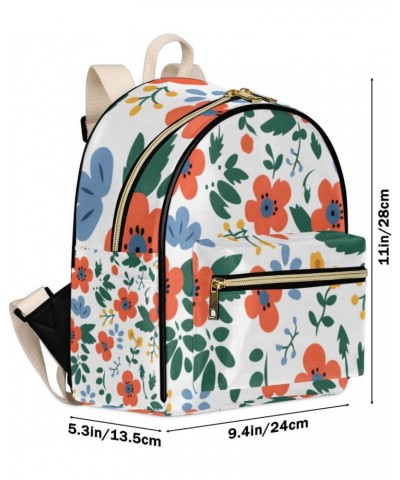 Flower Printed Backpack Purse for Women PU Leather Lightweight Ladies Shoulder Fashion Satchel Bags Travel Casual Daypack $23...