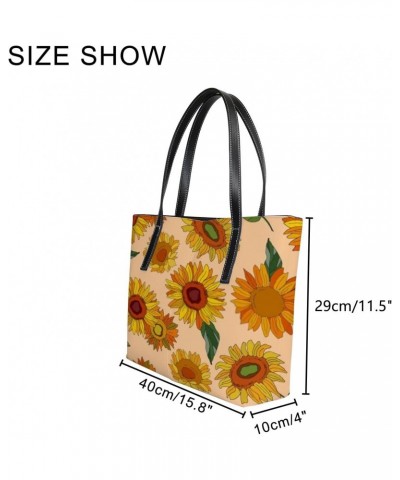 Yellow Beautiful Cute Yellow Sunflowers Tote Bag for Women Leather Handbags Women's Crossbody Handbags Work Tote Bags for Wom...