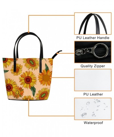 Yellow Beautiful Cute Yellow Sunflowers Tote Bag for Women Leather Handbags Women's Crossbody Handbags Work Tote Bags for Wom...