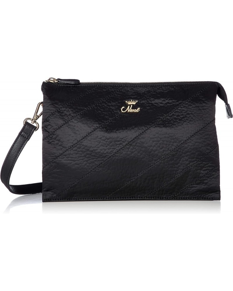 Nibaru 310022 Shoulder Bag, Polyester x PVC Black (Black 19-3911tcx) $24.98 Shoulder Bags