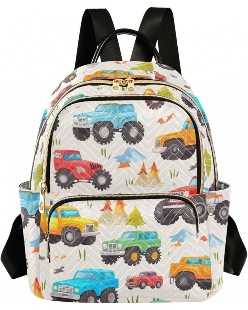 Carnival Mardi Gras Masquerade Quilted Backpacks Casual Backpack Cute Backpacks for Travel Colorful Trucks Medium $15.74 Back...