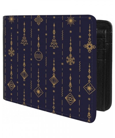 Unique Desige Pattern - Toy - ball, snowflake, tree art deco line style, Slim Front Pocket Wallet Billfold RFID Blocking $11....