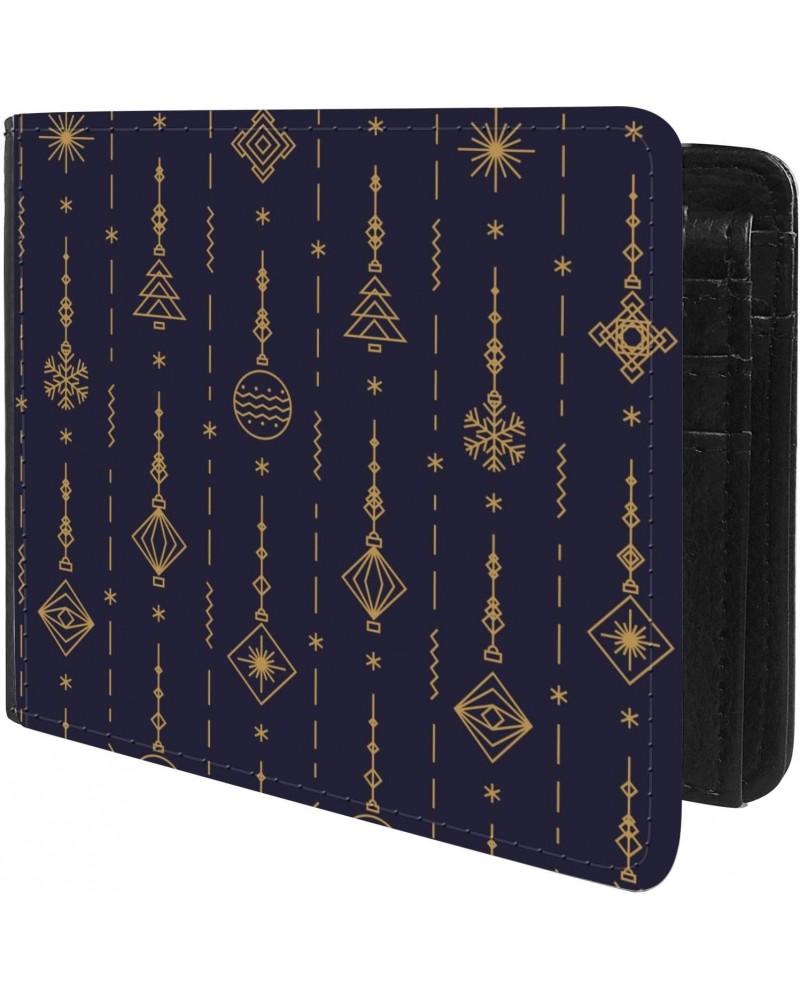 Unique Desige Pattern - Toy - ball, snowflake, tree art deco line style, Slim Front Pocket Wallet Billfold RFID Blocking $11....