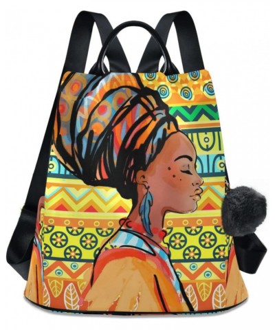 Beautiful Ethnic African Woman Backpack Purse for Women Anti-theft Fashion Ladies Back Pack Casual Travel Bag $23.19 Backpacks