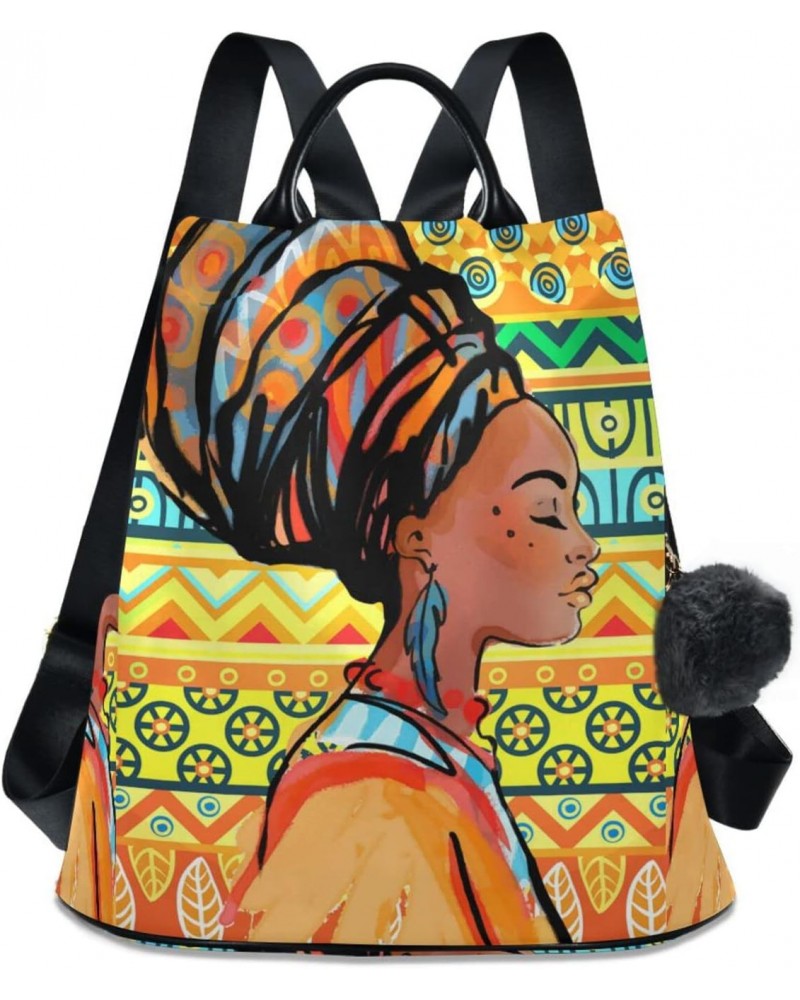 Beautiful Ethnic African Woman Backpack Purse for Women Anti-theft Fashion Ladies Back Pack Casual Travel Bag $23.19 Backpacks