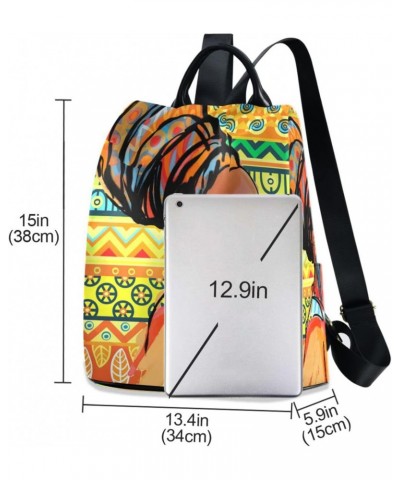 Beautiful Ethnic African Woman Backpack Purse for Women Anti-theft Fashion Ladies Back Pack Casual Travel Bag $23.19 Backpacks