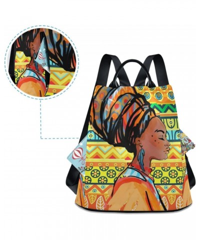 Beautiful Ethnic African Woman Backpack Purse for Women Anti-theft Fashion Ladies Back Pack Casual Travel Bag $23.19 Backpacks