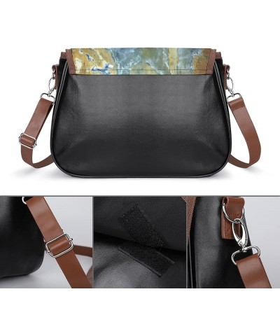 Printed Crossbody Bags Women City Leather Shoulder Bag Satchel Hobo Bags Trendy Woman Abstract Sunflower Color3 $26.34 Hobo Bags